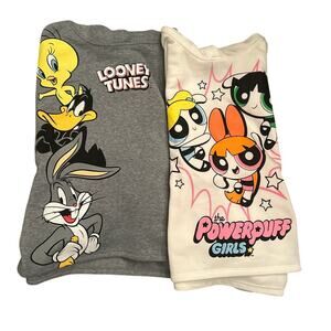 Looney Tunes Powerpuff Girls Cropped Fleece Graphic Hoodie Sweatshirts XXL Jrs